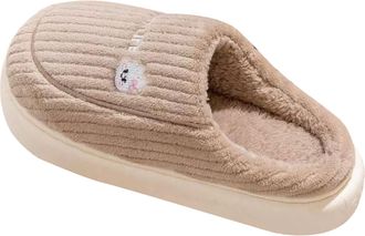 Generic Mens Womens Plush Slippers Slip-On Soft Fleece Fuzzy Warm Slippers Memory Foam Indoor House Shoes Comfortable Lightweight Winter Footwear size 5