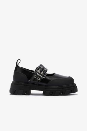 Ganni Cleated Ballerina in Black - Size 38