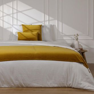 Febronie Pie de cama algod&oacute;n mostaza 90x200