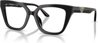 Emporio Armani 0ea3267u Square Frame Black Acetate Sunglasses with Gold Emblem