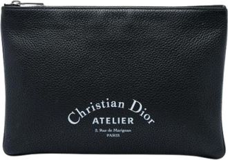 Dior Pre-owned Clutch Bag - Dames - Vintage Clutch - Zwart - ONE Size - Leer - Vintage