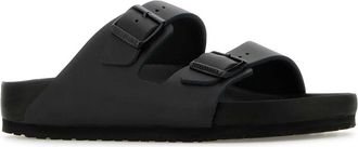 Birkenstock Mens Black Leather Arizona Bs Slippers Exquisite Black, Natural Pelle Flat Shoes