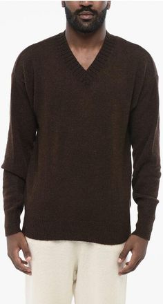 Altea V Neck Brushed Alpaca Blend Sweater size Xxl