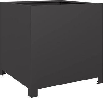 vidaXL Jardinera de acero negra 50x50x50 cm vidaXL