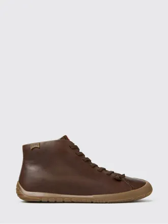 Camper Peu Path+ Smooth Leather Ankle Boots with Elastic Laces and Zip