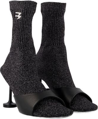 Balenciaga Womens Carrera Heel Black Leather