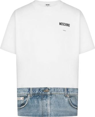 Moschino Katoenen T-shirt met printdetail - Wit