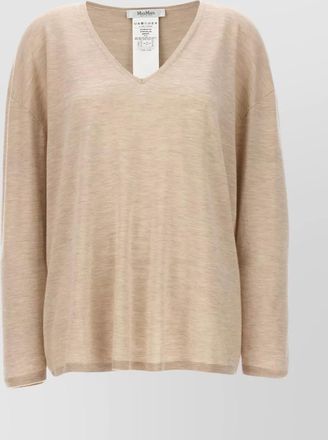 Max Mara cashmere ribbed v-neck loose-fit sweater