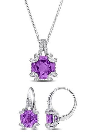 Delmar Amethyst Necklace & Earrings Set in Purple at Nordstrom Rack