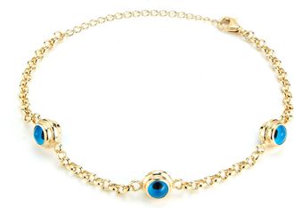 Glaze Jewelry Sterling Silver Triple Evil Eye Bracelet