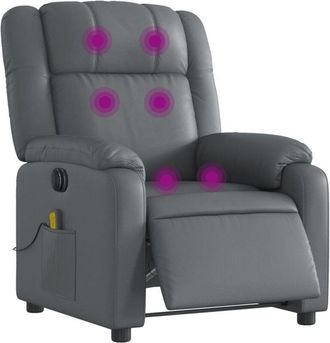 vidaXL Vidaxl - Sill&oacute;n De Masaje Reclinable El&eacute;ctrico Cuero Sint&eacute;tico Gris