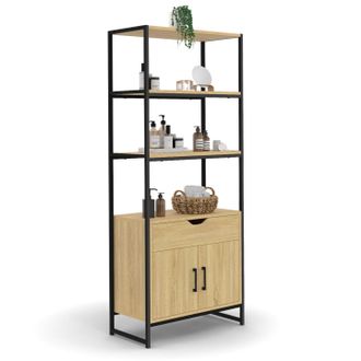 IDMarket Idmarket - Mobile Da Bagno Detroit 3 Ripiani 1 Armadio 1 Cassetto Design Industriale