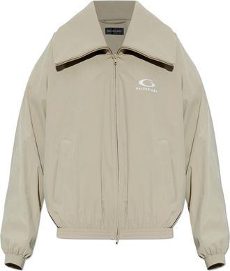 Balenciaga Logo Jacket - Dames - Zomerjassen - Beige - XS - Polyester - Jassen