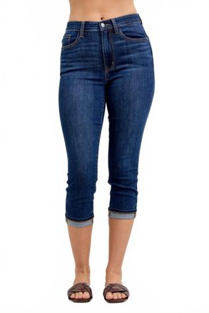 Judy Blue Capri Cutoff Cuff Jean In Blue