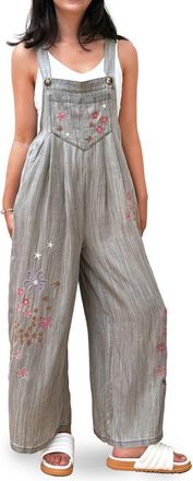 BILLY T In Full Bloom Denim Overalls in Perfect Grey at Nordstrom, Size X-Small