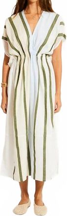 Lemlem Leila Plunge Midi Dress In Entoto Sage