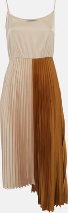 AllSaints Beige/gold Satin Asymmetric Jessie 2-In-1 Dress