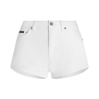 Dolce & Gabbana Denim Shorts, female, White, Size: S Logo Shorts