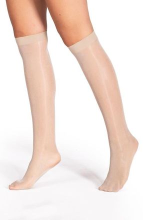 Lechery 2-Pack Lustrous Silky Sheer Knee-High Socks in Natural at Nordstrom