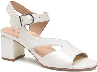 Johnston & Murphy Samantha Slingback Sandal in White Patent Leather at Nordstrom, Size 8.5