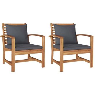 vidaXL Sillas De Jard&iacute;n 2 Pcs Natural 60 X 65 X 76.5 Cm Vidaxl