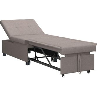 vidaXL Sof&aacute; Cama Taup&eacute; 194 X 67 X 37 Cm Tela Vidaxl