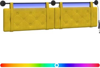 vidaXL Cabecero Colgante Con Luz Led Amarillo Terciopelo Vidaxl