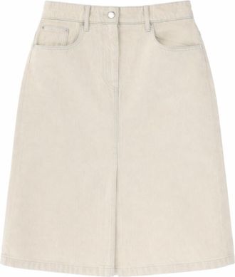 A.P.C. Light Brown Solid Midi Skirt