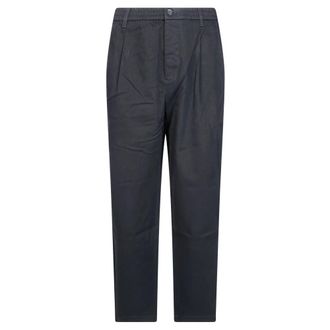 Maison Kitsun&eacute; Broeken, Heren, Zwart, XS, Elastische Pliss&eacute;pants