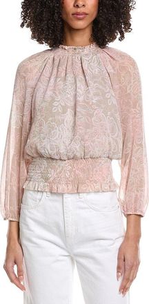 Shelli Segal Laundry By Shelli Segal Printed Smocked Blouse