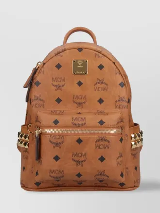 MCM luxe studded backpack gold hardware
