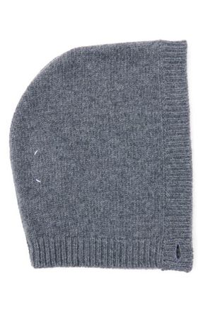Maison Margiela Button Virgin Wool Knit Hood in Dark Grey at Nordstrom, Size Medium