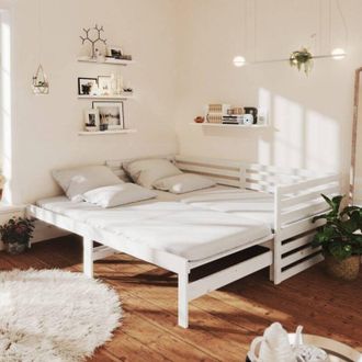 vidaXL Sof&aacute; Cama Extra&iacute;ble Sin Colch&oacute;n Blanco 2x(90x200) Cm Vidaxl