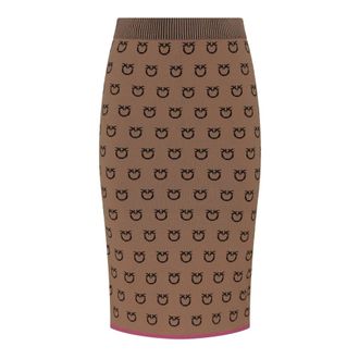 Pinko Pencil Skirts, female, Brown, Size: L Gonna Midi Logata