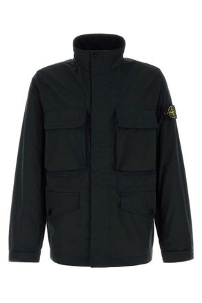Stone Island Black Mock Collar Jacket