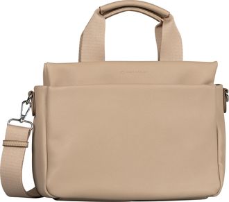 Tom Tailor Shopper TOM TAILOR Rella, Damen, Gr. B/H/T: 30cm x 21cm x 13cm, beige (natur), Polyurethan, clean, gepflegt, unifarben, Taschen Shopper, aus fein gena