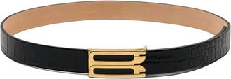 Victoria Beckham Dorian Frame Riem - Dames - Riemen - Zwart - 90 CM - Leer - Accessoires