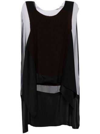 Undercover panelled vest - Brown