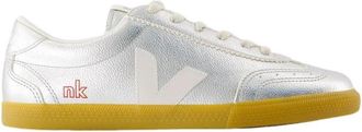 Veja Zilveren Leren Sneakers met Top Veters - Dames - Sneakers - Grijs - 40 EU - Leer - Schoenen