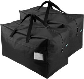OEM Paquete De 2 Bolsas De Almacenamiento Grandes Para Ropa, Ropa De Cama Y Decoraciones De Festivales, 100 L, Color Negro