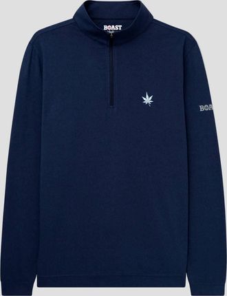 Boast Mens Greenwich Quarter Zip Sweatshirt In Navy Heather