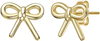 Genevive 14K Plated Bow Earrings