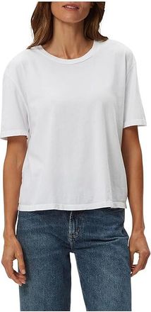 Michael Stars Nina Crew Neck Short Sleeve T-Shirts Womens Clothing White : XL (US 10-12), Cotton