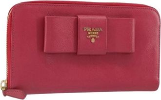 Prada Pre-owned Vintage leren portemonnee - Dames - Vintage Accessoires - Roze - ONE Size - Leer - Vintage