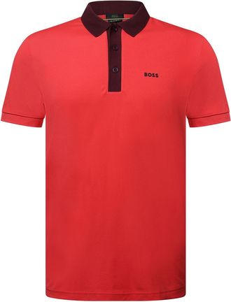 HUGO BOSS Mens Boss Paule Rib Polo Shirt in Red