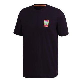 adidas originals Pattern Printing Casual Sports Short Sleeve Black GP1118