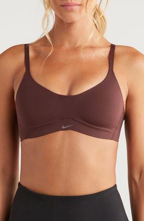 Nike Alate Minimalist Dri-FIT Padded Sports Bra in 227 Earth/white at Nordstrom, Size Xx-Large C