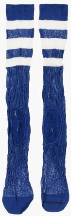 Dsquared2 Two-Tone Ribbed Socks with Cut-Out Detail size M