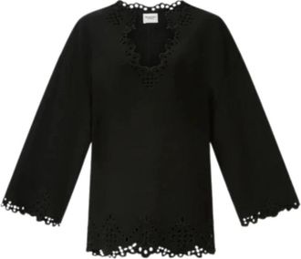 Isabel Marant Sherazade Dress - Dames - Tunieken - Zwart - S - Katoen - Overhemden