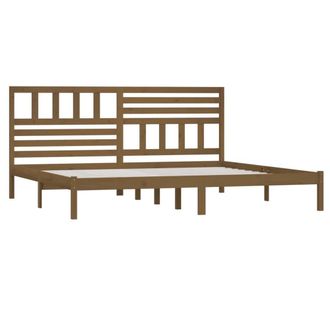 Berkfield Home Beautiful Bed Frame Honey Brown Solid Wood Pine 200x200 cm